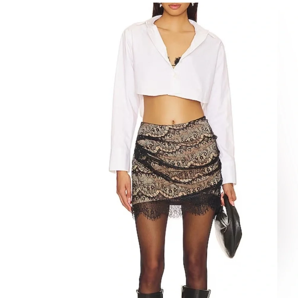 Free People Black and Gold Lace Skirt - Picture 1 of 10